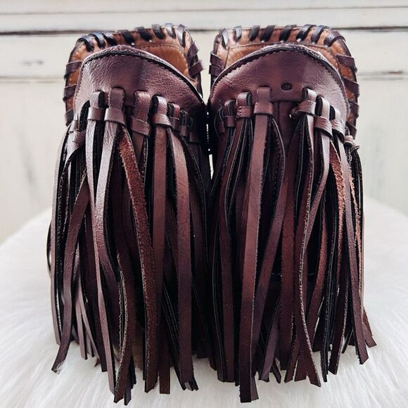 Natural Reflections Keykeel Brown Vegan Leather Fringe Boho Western Boots Sz 6.5 - Picture 6 of 9